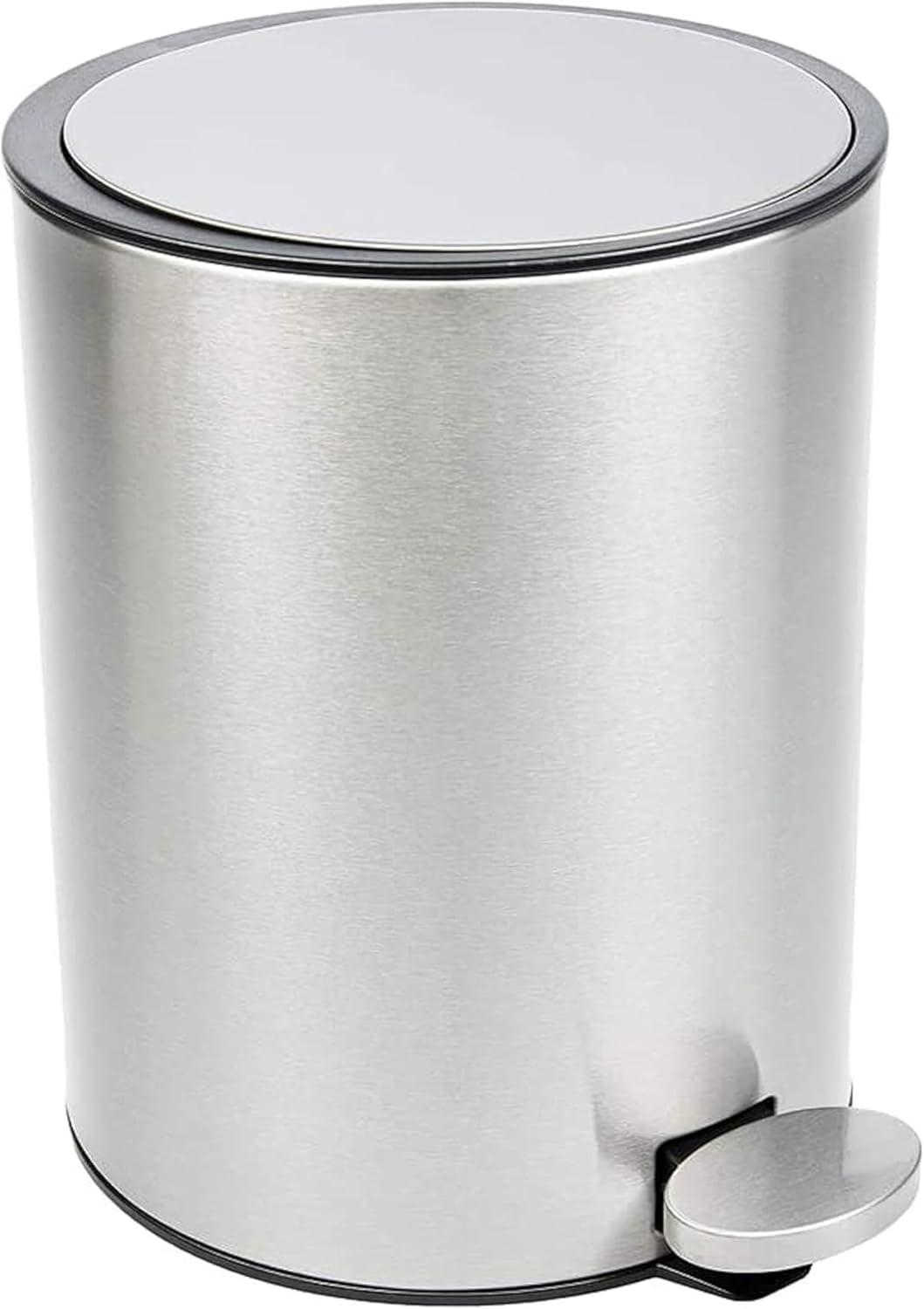 Bamodi 3L Stainless Steel Bathroom Wastebasket with Removable Inner Bucket & Lid