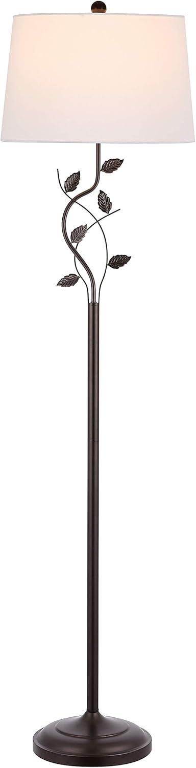 SAFAVIEH Rudy 61.5 in. Floral Iron Floor Lamp, Black