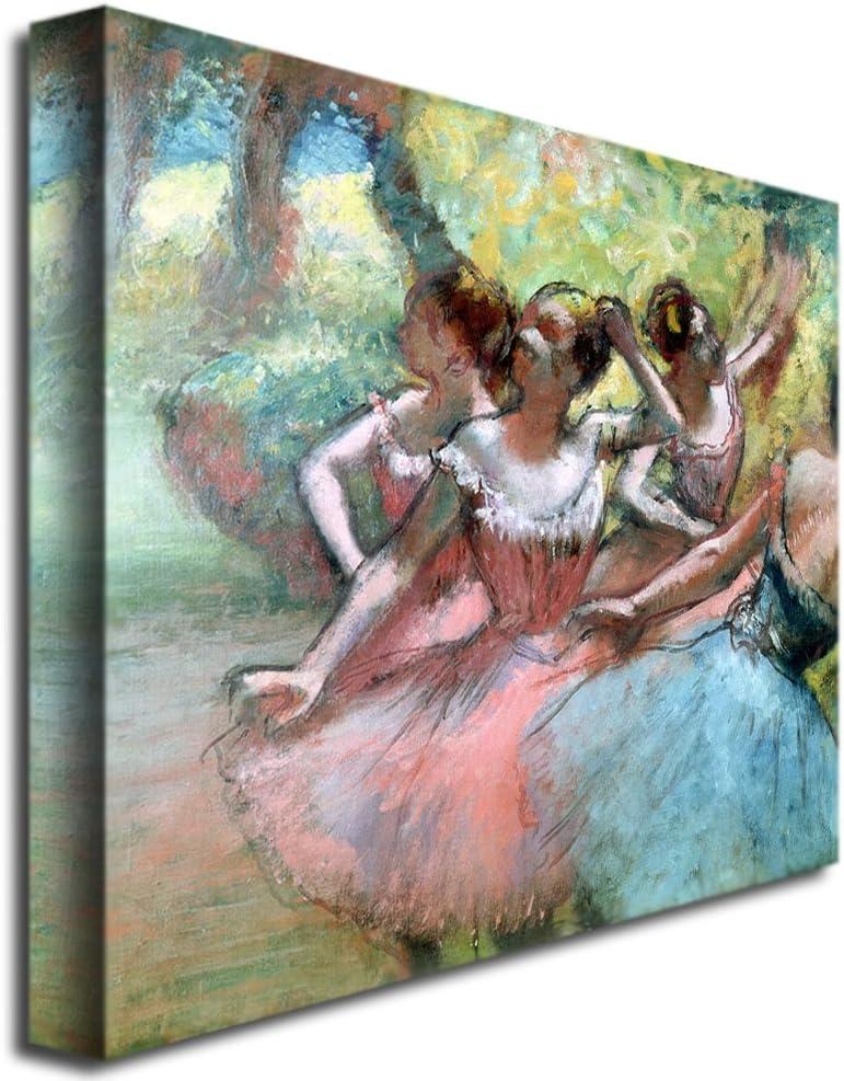 Trademark Art "Four Ballerinas on the Stage" Canvas Art by Edgar Degas