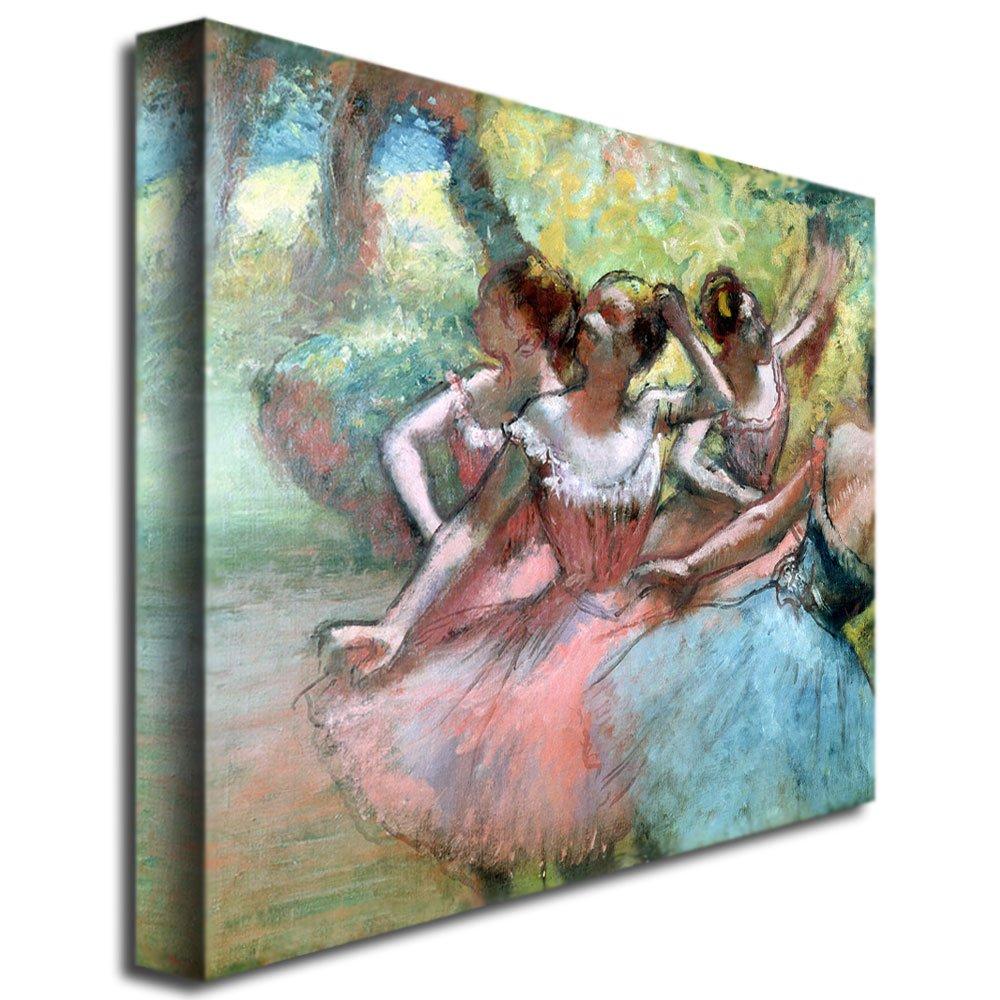 Trademark Art "Four Ballerinas on the Stage" Canvas Art by Edgar Degas