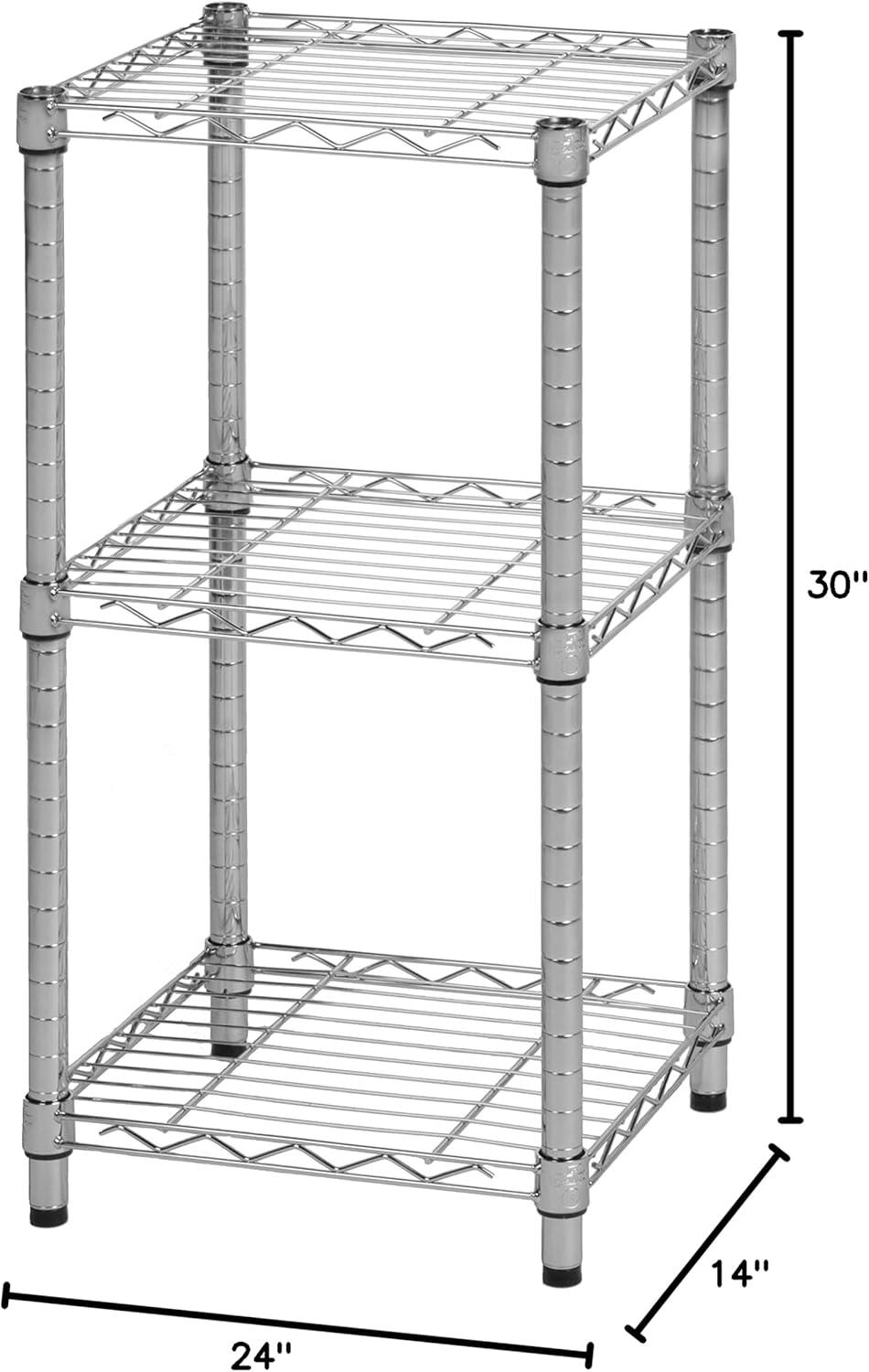 Honey-Can-Do 3-Tier Adjustable Chrome Wire Shelving Unit