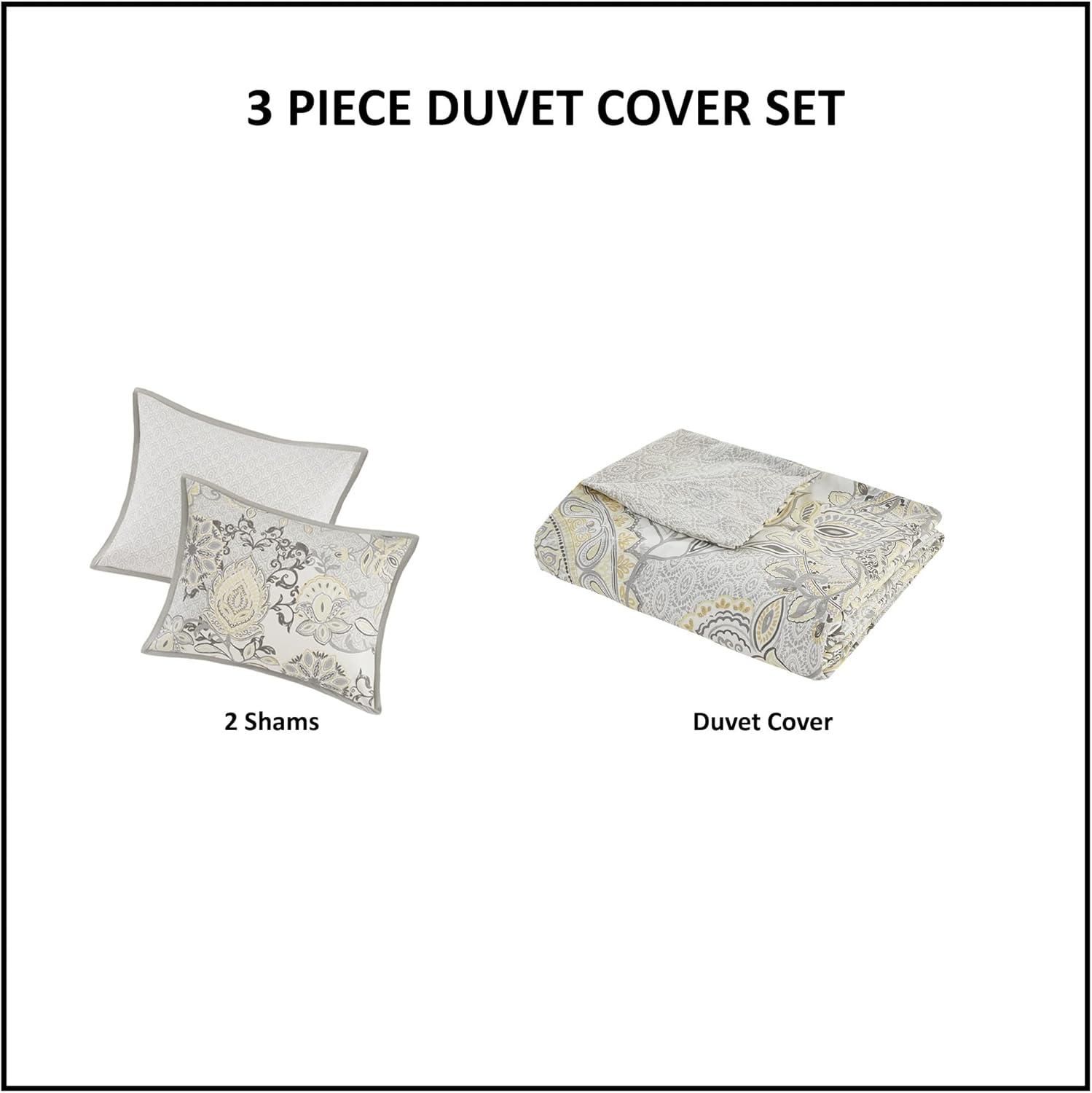 Isla 3 Piece Reversible Cotton Floral Duvet Set