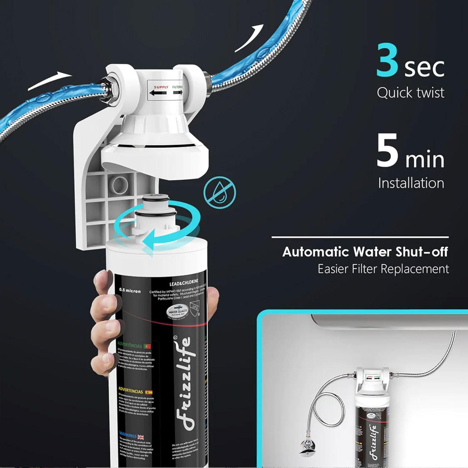 Frizzlife High Capacity Under Sink Water Filter System