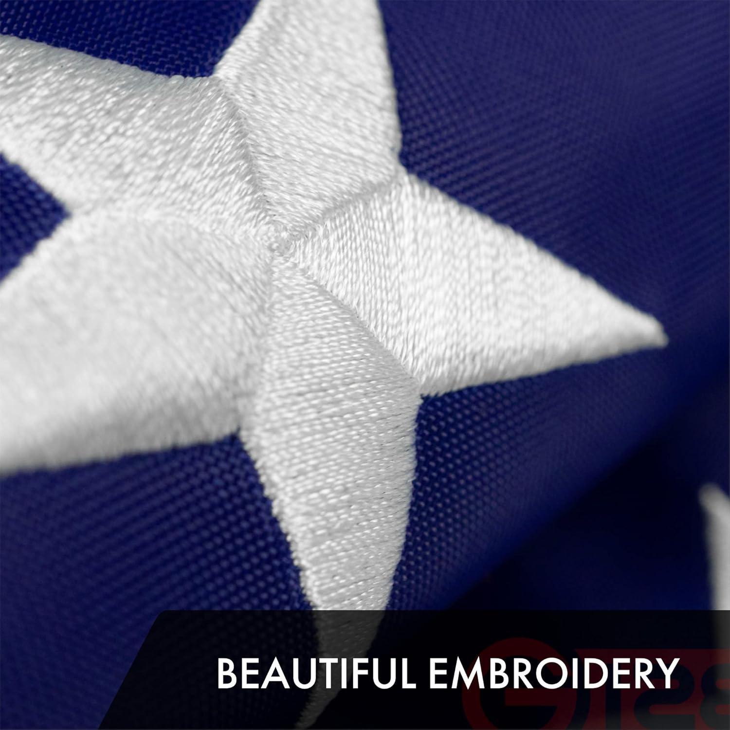 G128 Combo Pack: American USA Flag 4x6 Ft & Texas TX State Flag 4x6 Ft | Both ToughWeave Series Embroidered 300D Polyester, Embroidered Design, Indoor/Outdoor, Brass Grommets