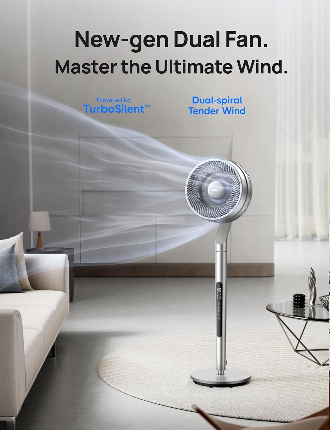 G & R PLUMBING ENTERPRISES, INC. Pedestal Fan with Smart Control, 40-44" Adjustable Height, DC Quiet Fans for Bedroom