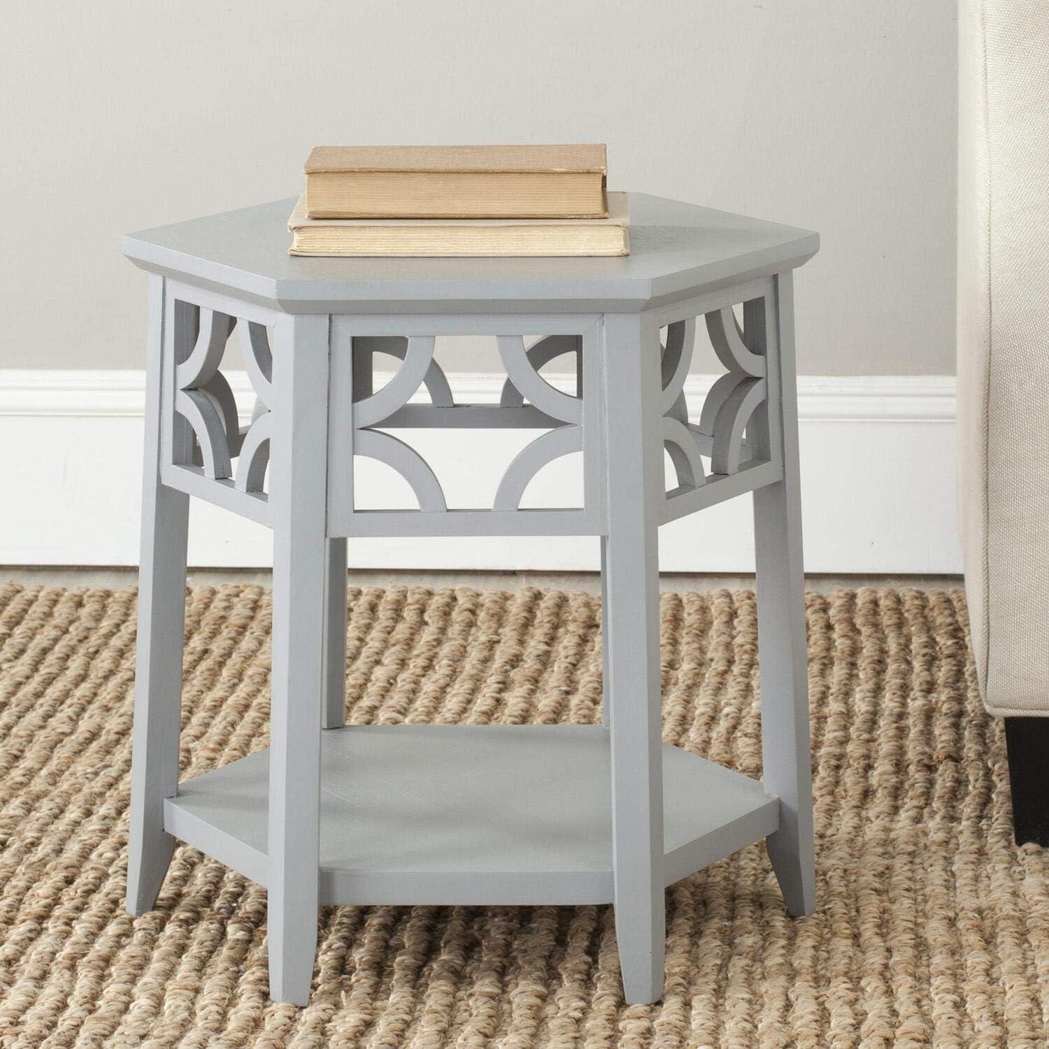 Connor Transitional Bayur Wood Hexagon End Table in Light Brown