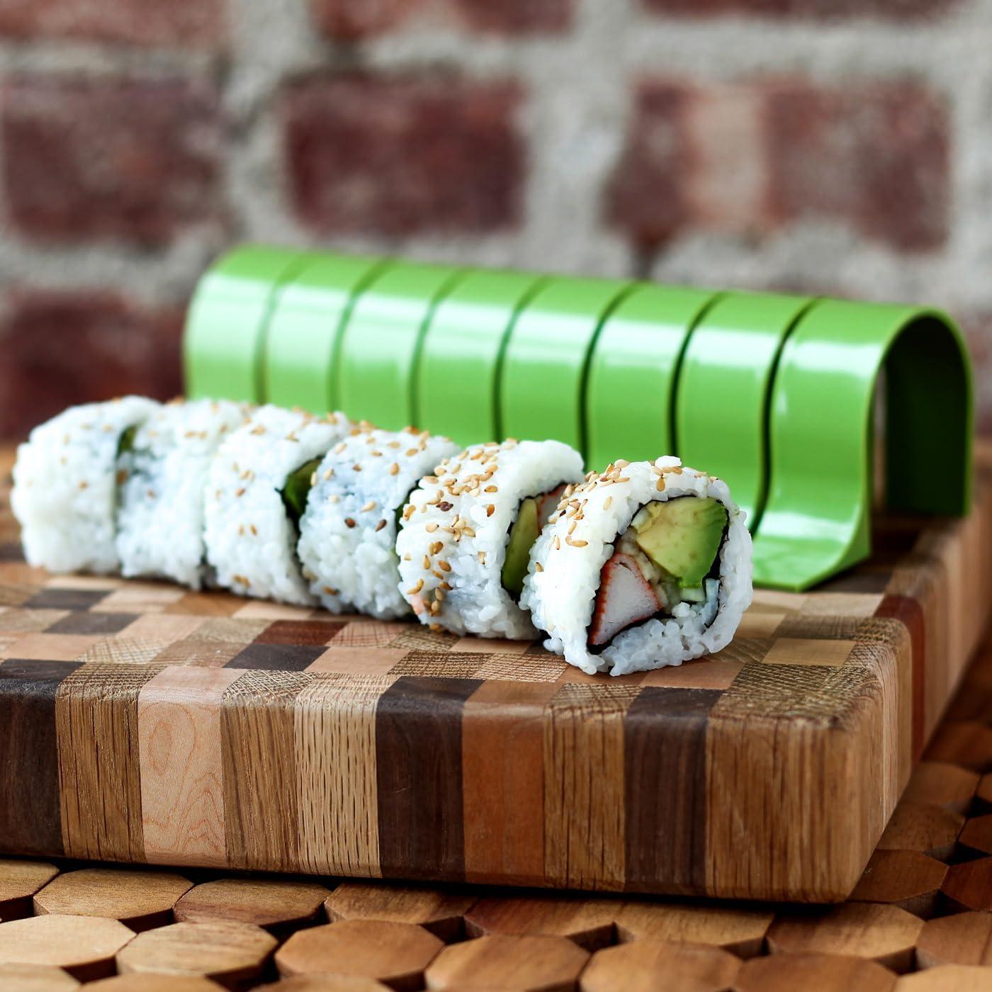 Green Plastic Sushi Making Kit with Rice Frame and Cutter