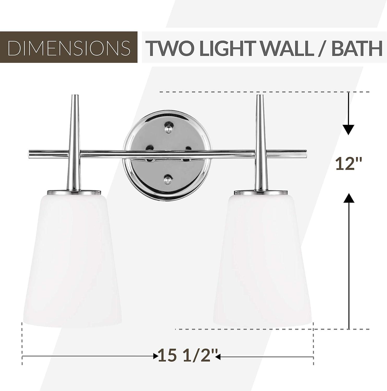 Sleek Chrome Dual Light Vanity with Etched Opal Shades