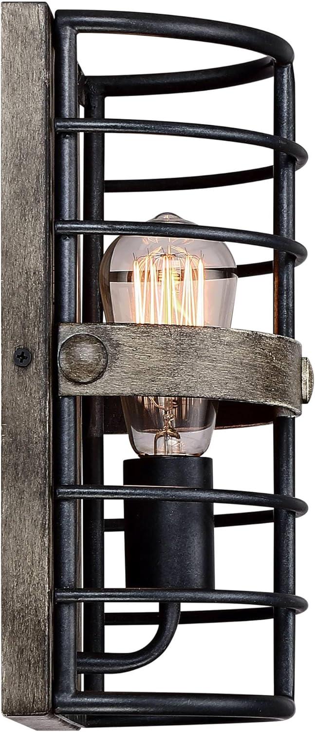 Lexi Rustic Bronze 13" Industrial Cage Wall Light Sconce