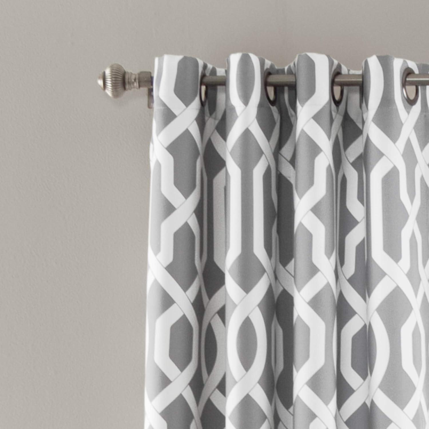 Lush Decor Edward Trellis Polyester Room Darkening Curtain Pair (Set of 2)