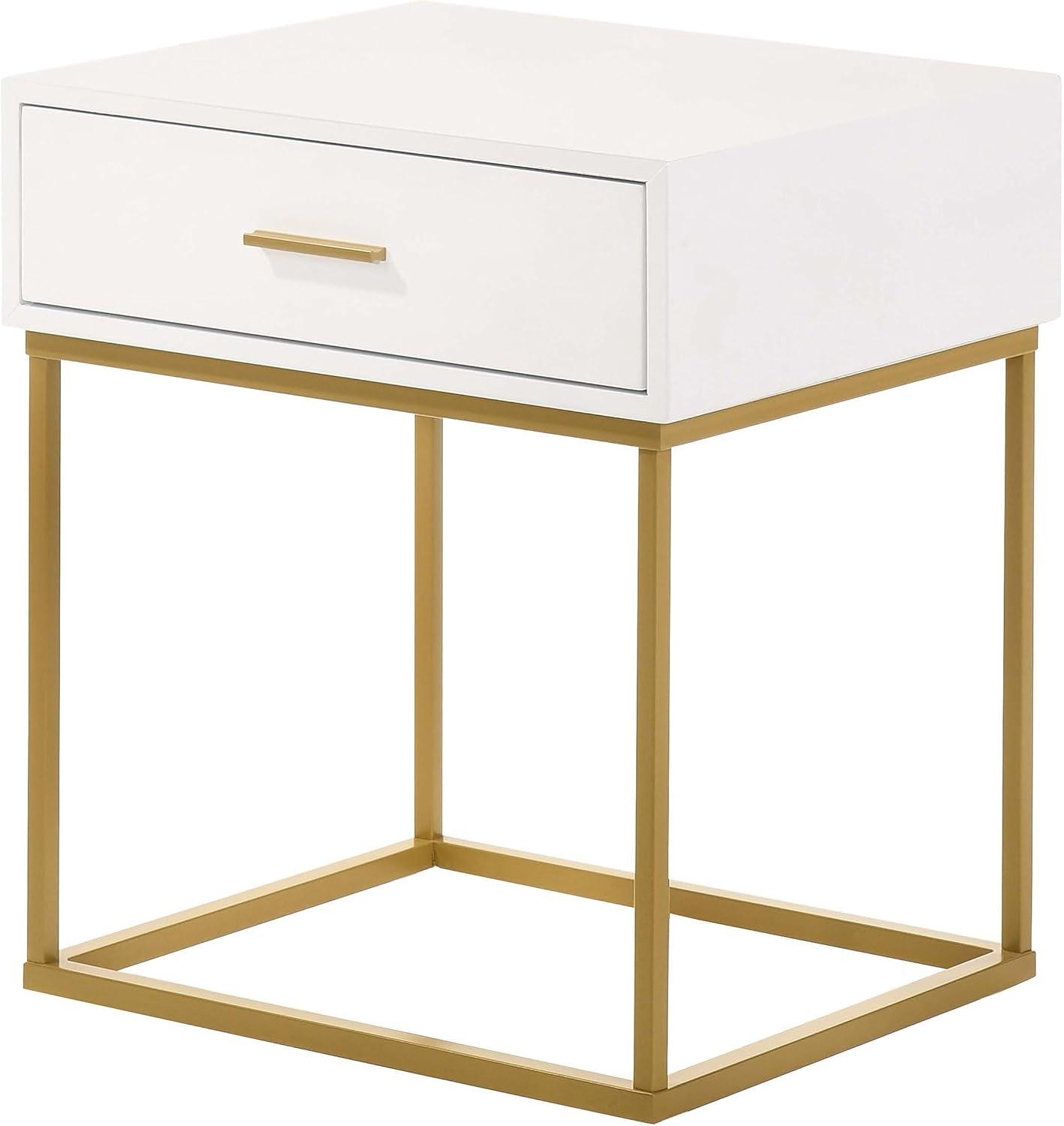 LuXeo LuXeo Catalina One Drawer Nightstand with Mustard Gold Legs