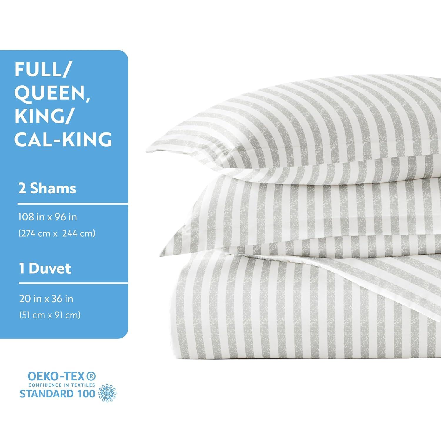 Becky Cameron 3 Piece Rugged Stripe Pattern Duvet Cover Set
