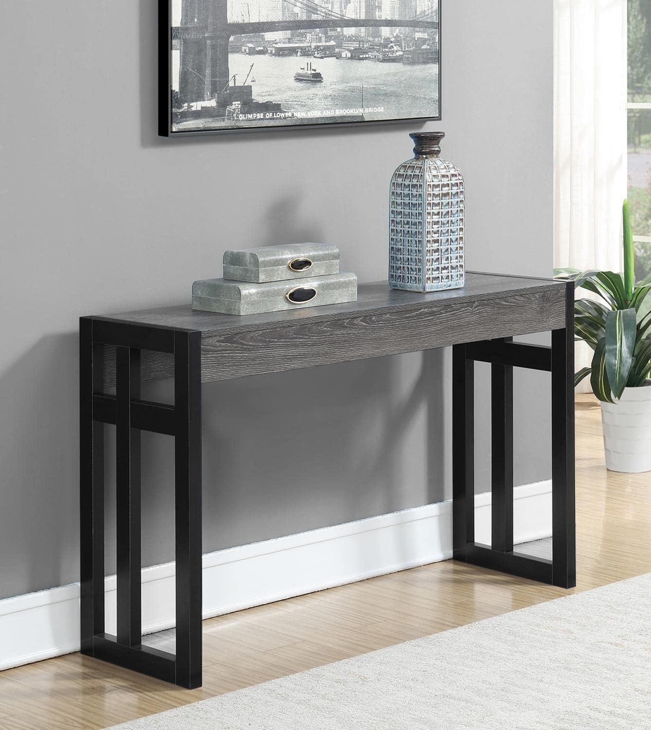 Convenience Concepts Monterey Console Table, Weathered Gray/Black
