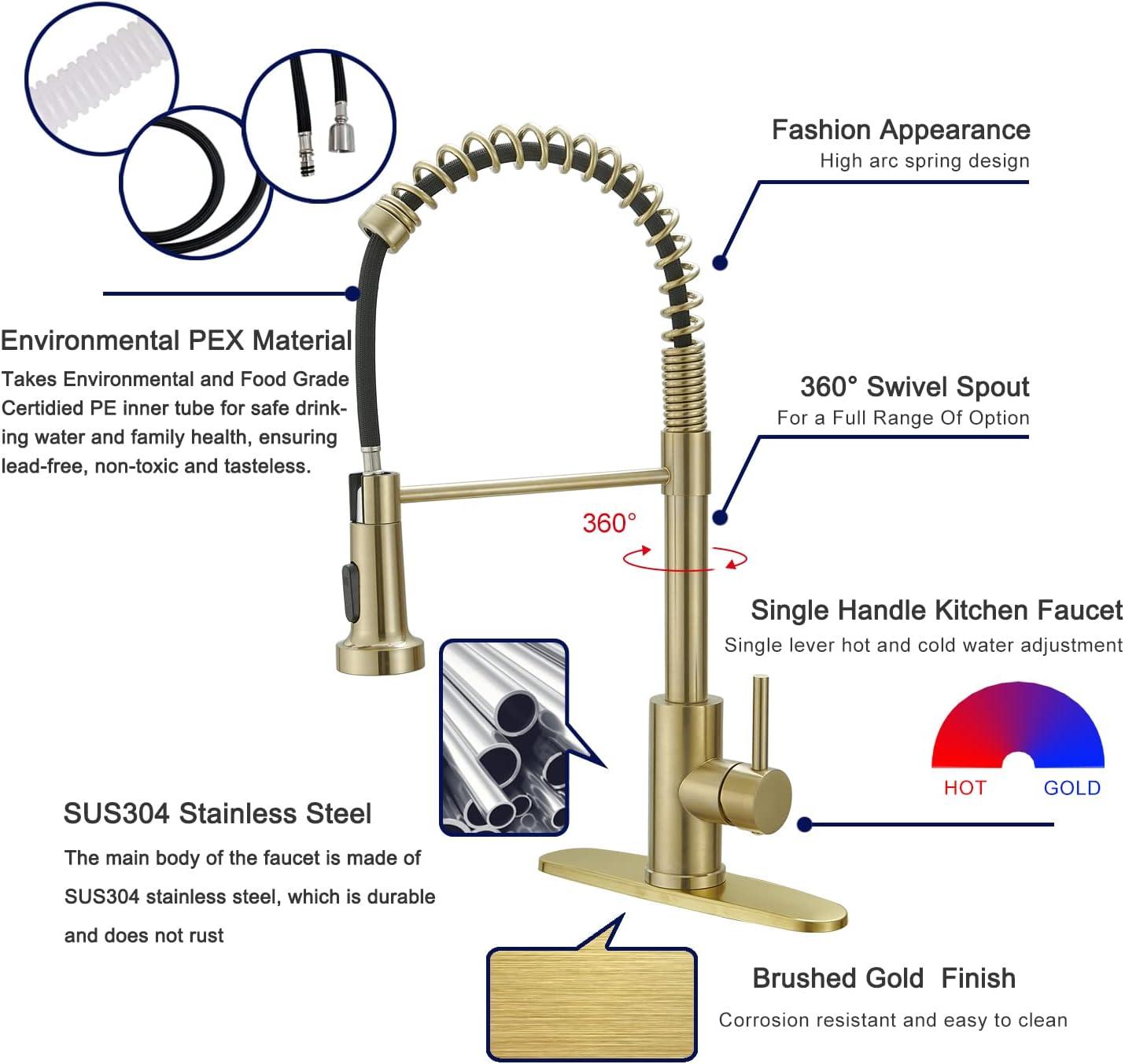 VIBRANTBATH VIBRANTBATH Pull Out Kitchen Faucet 4034-B