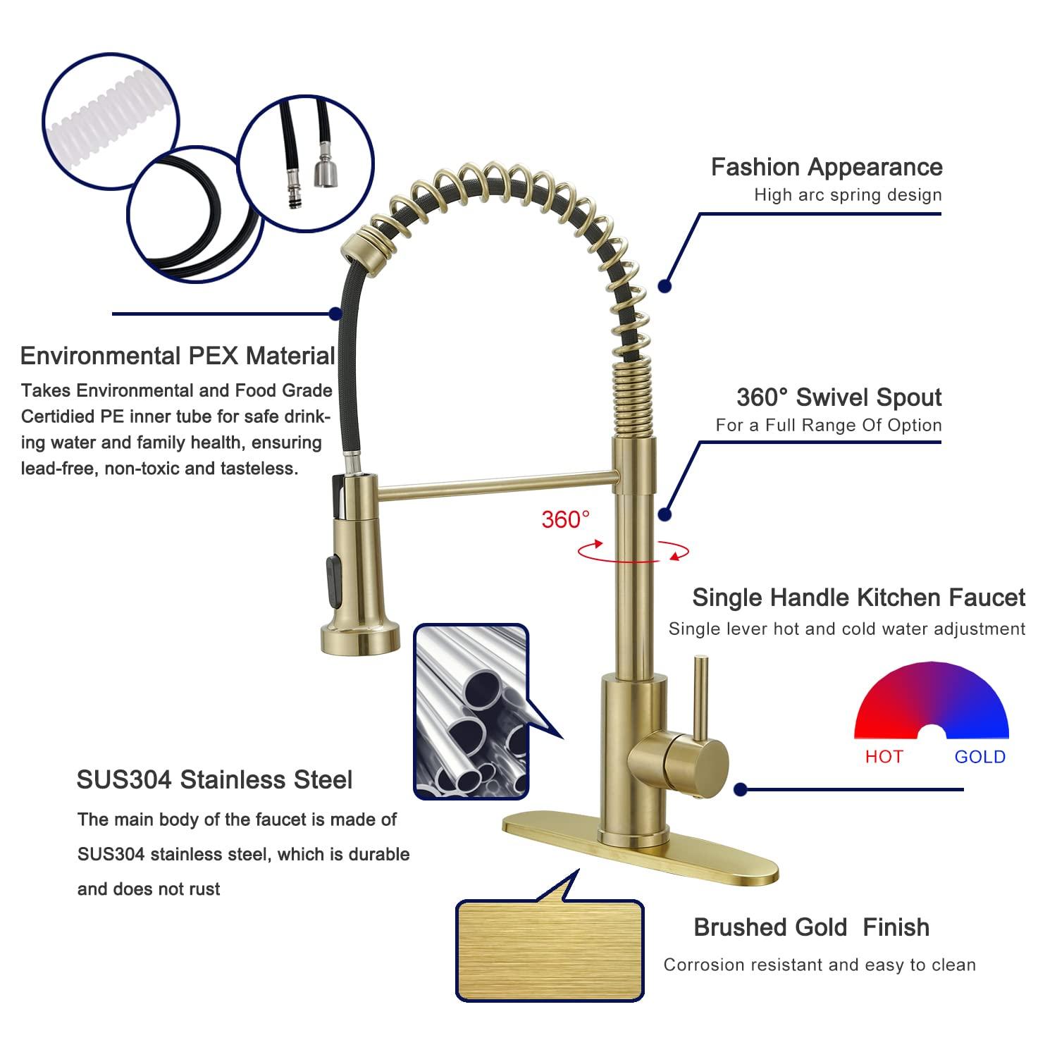 VIBRANTBATH VIBRANTBATH Pull Out Kitchen Faucet 4034-B