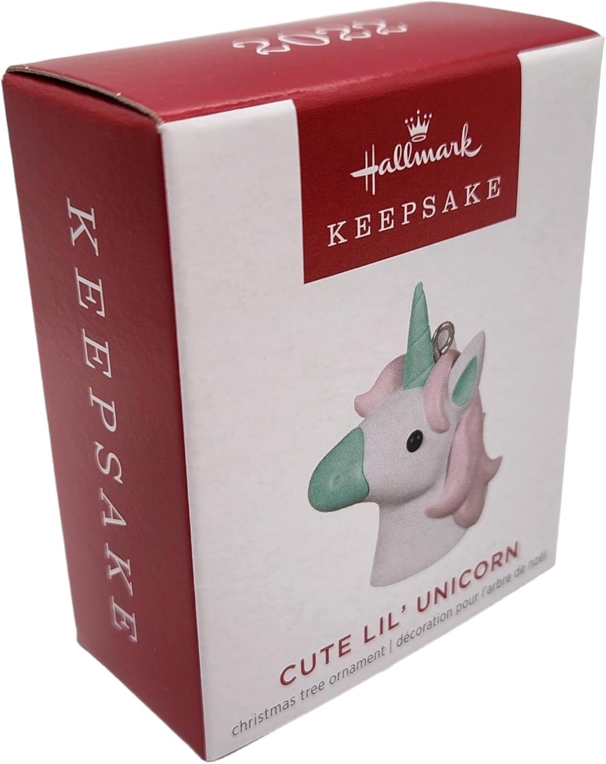 Hallmark Keepsake Ornament 2022, 1.1" Cute Lil' Unicorn Miniature Ornament