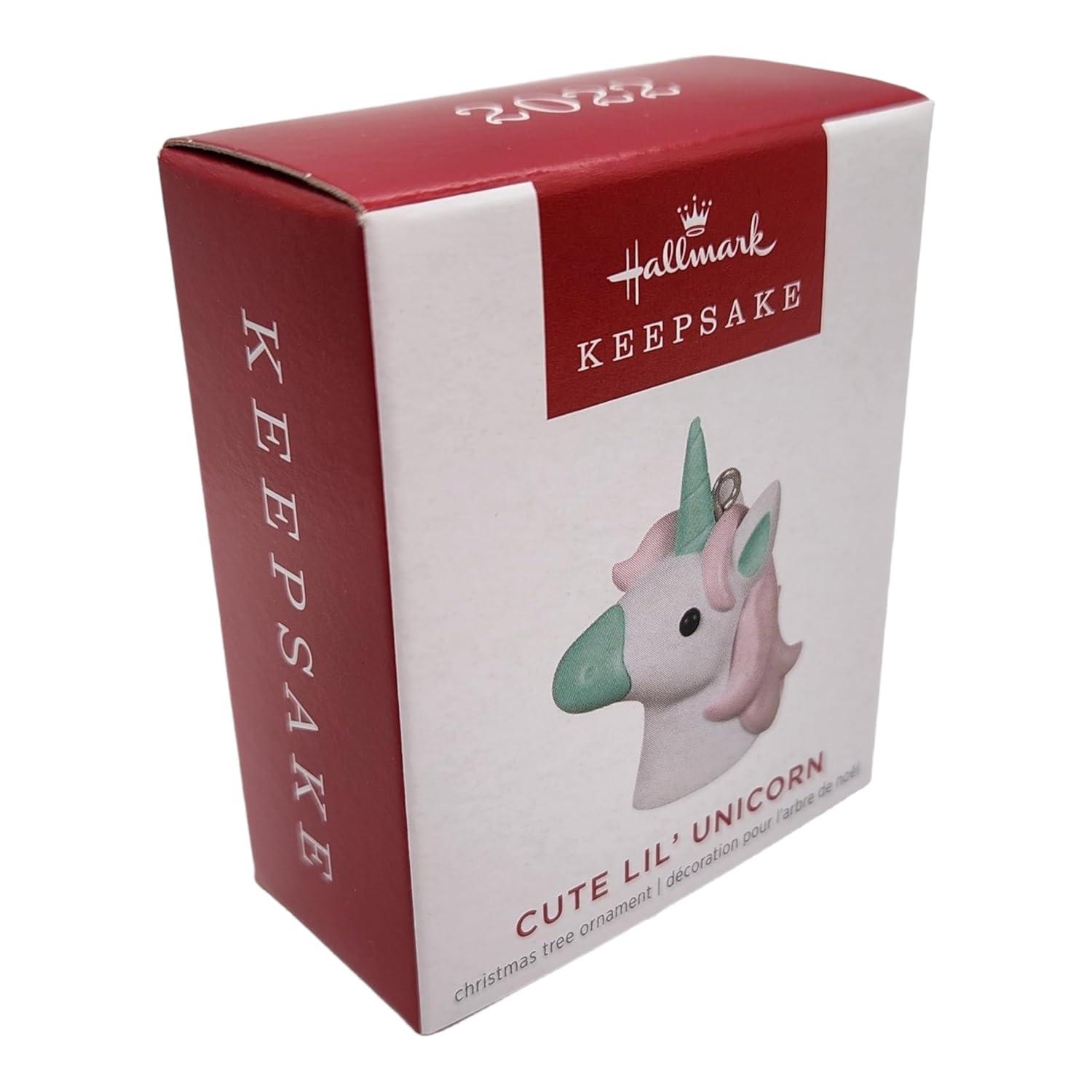 Hallmark Keepsake Ornament 2022, 1.1" Cute Lil' Unicorn Miniature Ornament