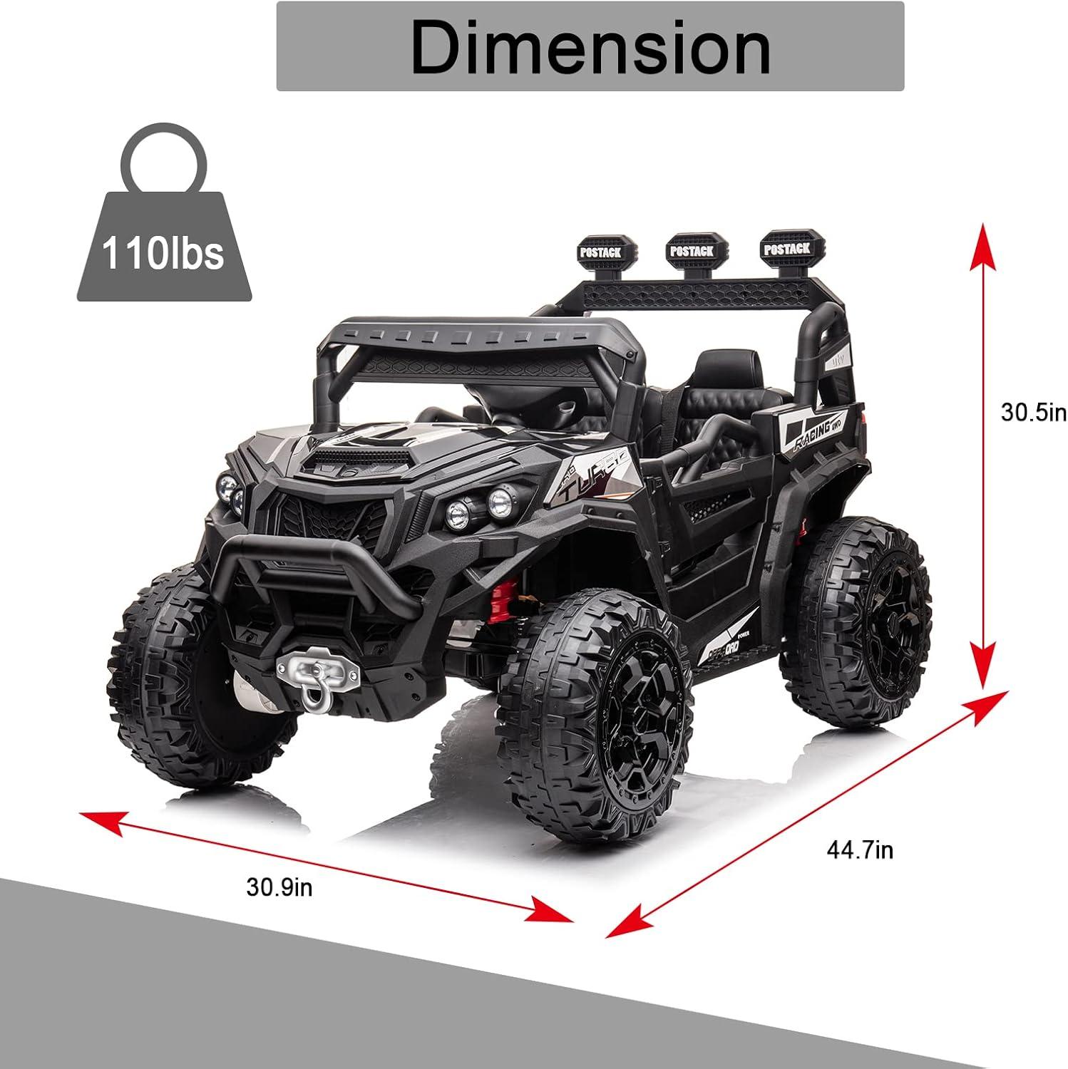 Anrli 24V 4WD Kids Electric UTV w/ Remote Control, Large Seat & 3 Speeds (Ages 3-8)