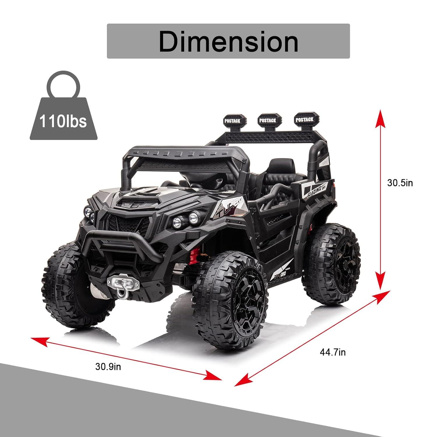 Anrli 24V 4WD Kids Electric UTV w/ Remote Control, Large Seat & 3 Speeds (Ages 3-8)