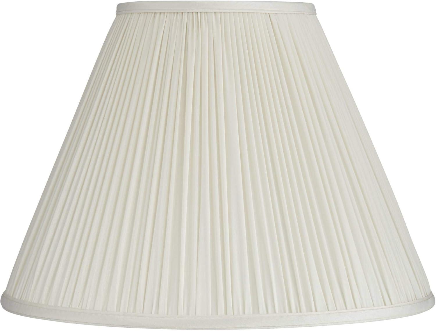 Springcrest Beige Mushroom Pleated Medium Empire Lamp Shade 7" Top x 16" Bottom x 12" Slant x 11.25" High (Spider) Replacement with Harp and Finial