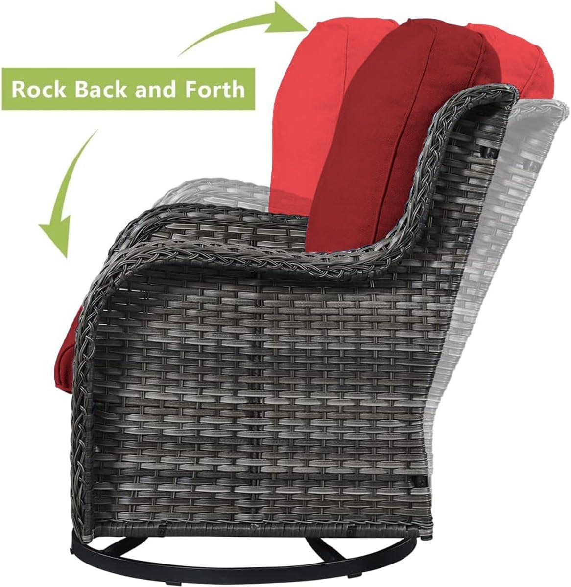 Carolina Outdoor Wicker Swivel Glide Chair with Cushions