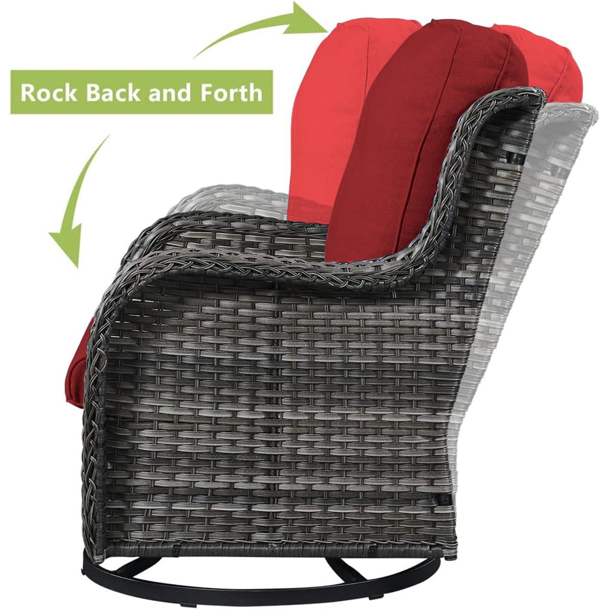 Carolina Outdoor Wicker Swivel Glide Chair with Cushions