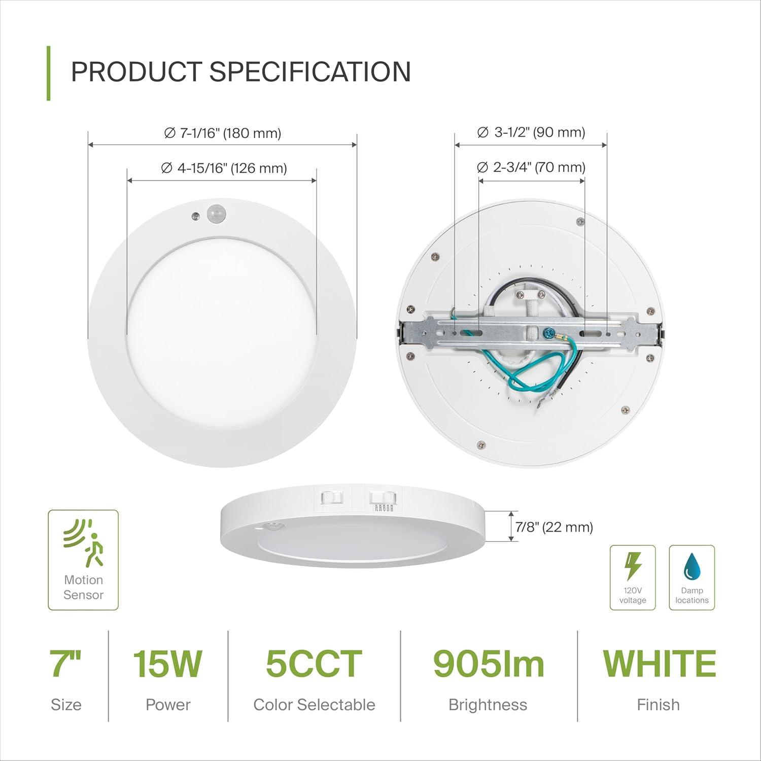 White 9-Inch Square LED Flush Mount Ceiling Light