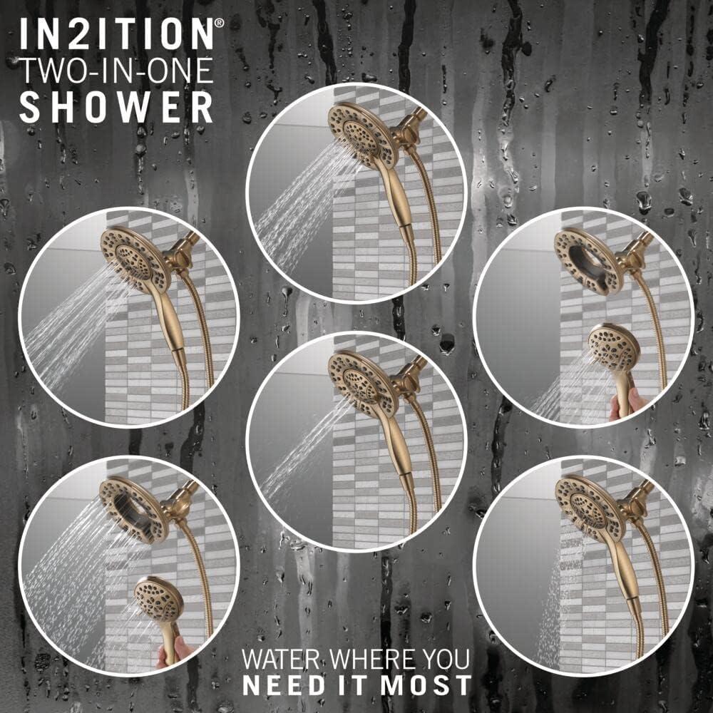 In2ition 4-Setting Dual Shower Head with Handheld Spray, Hand Shower 1.75 GPM