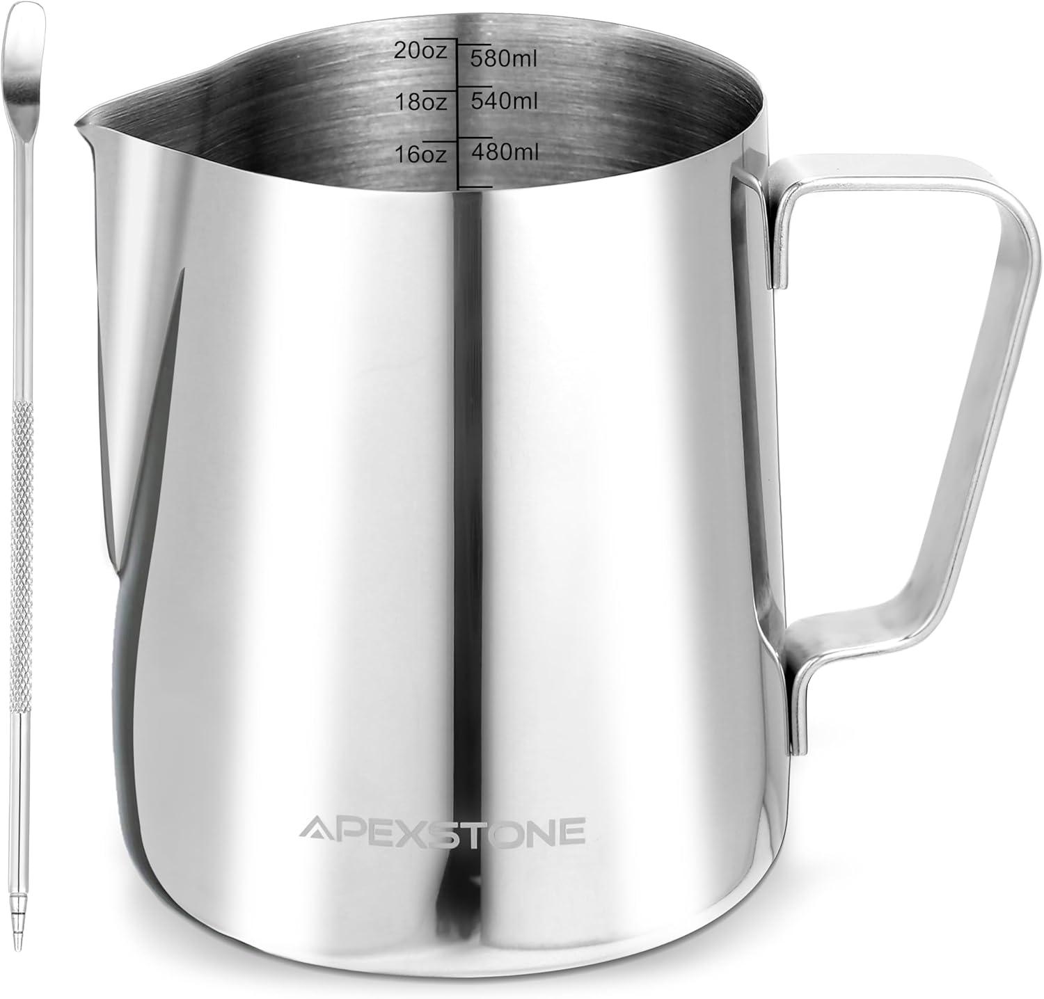Espresso Milk Frothing Pitcher 20 oz,Espresso Steaming Pitcher 20 oz,Coffee Milk Frothing Cup,Coffee Steaming Pitcher 20 oz/600 ml