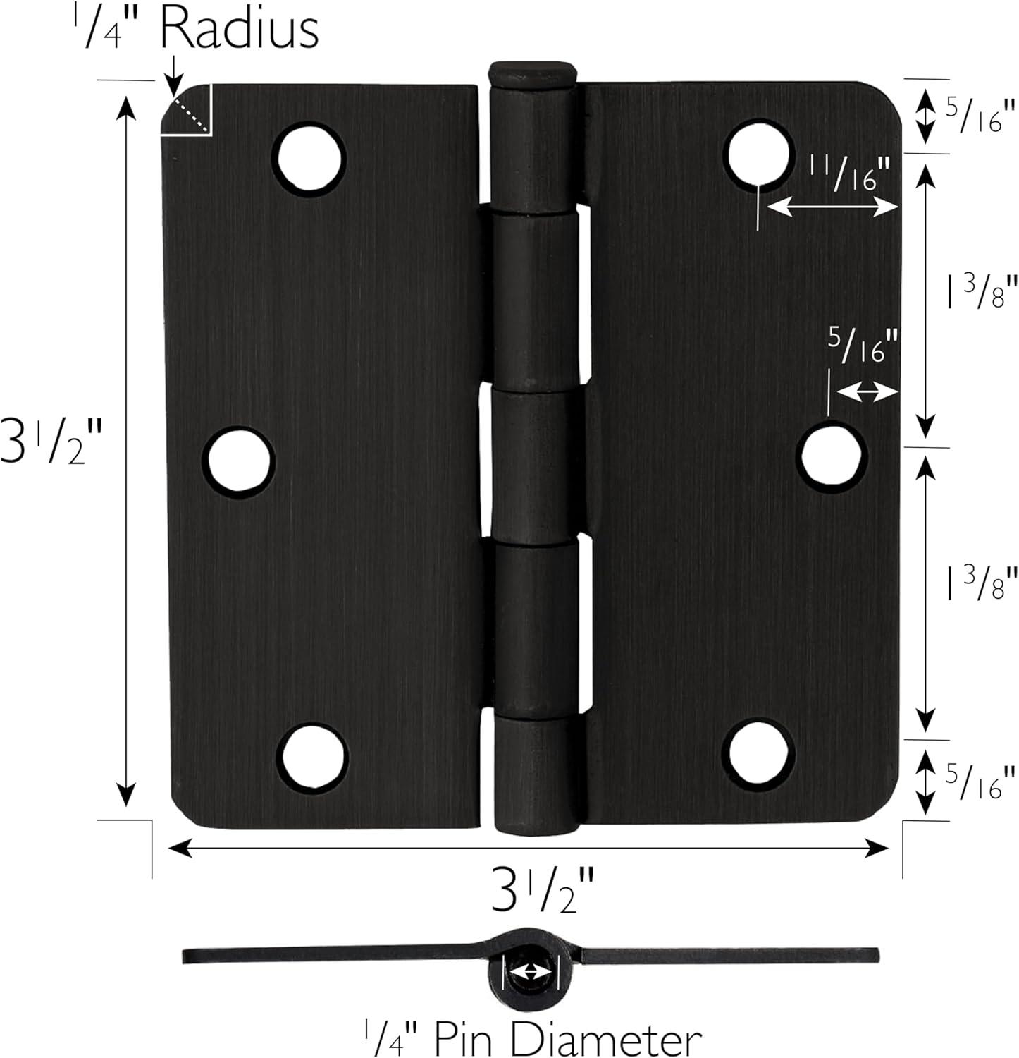 3.5" H x 3.5" W Butt Bearing  Door Hinges (Set of 10)