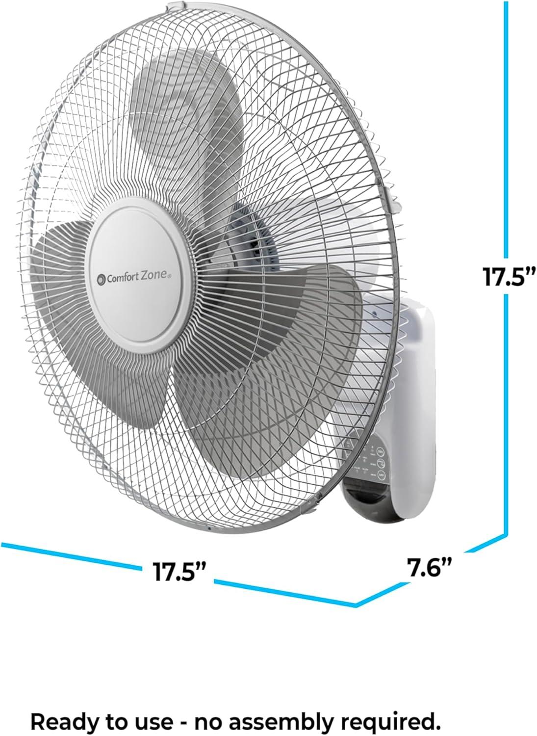UNIVERSAL WINDOW SOLUTIONS Oscillating Wall Mount Fan With Adjustable Vertical Tilt, 16 Inch, 3 Speed, Metal Grille, 90 Degree Oscillation, 3 Modes: Normal, Pulse, And Sleep, 4H Timer, & Wi-Fi App Control