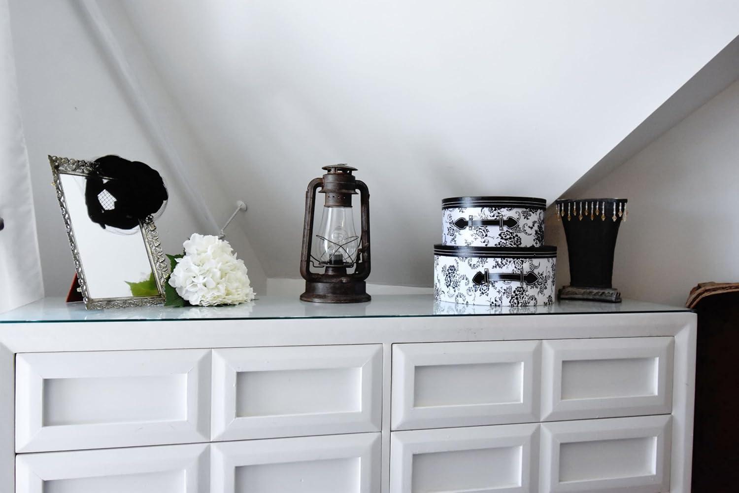 Muskoka Lifestyle Products Rustic Farmhouse Lantern Table Lamp: Dimmable, Edison Bulb, Line Cord Dimmer - Large Body, Rustic Finish, UL USA/ULC Canada Safety Listed USA