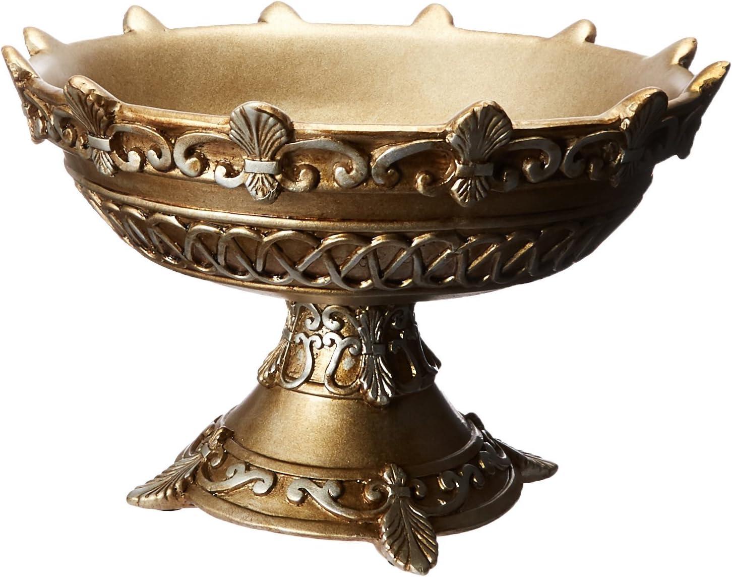 Medieval Faux Gold and Silver Centerpiece Bowl