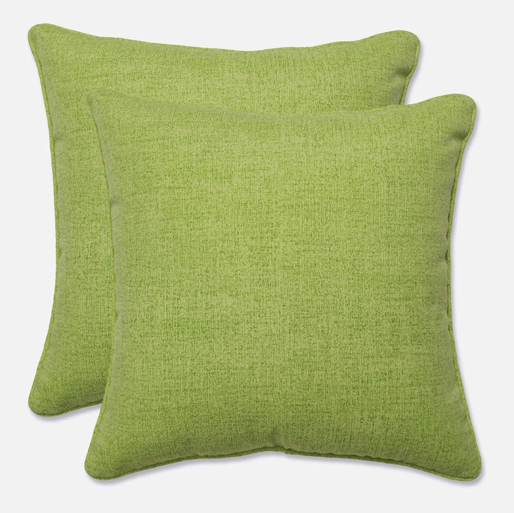 Lime Green Reversible Indoor/Outdoor Throw Pillows, 16.5" Set of 2