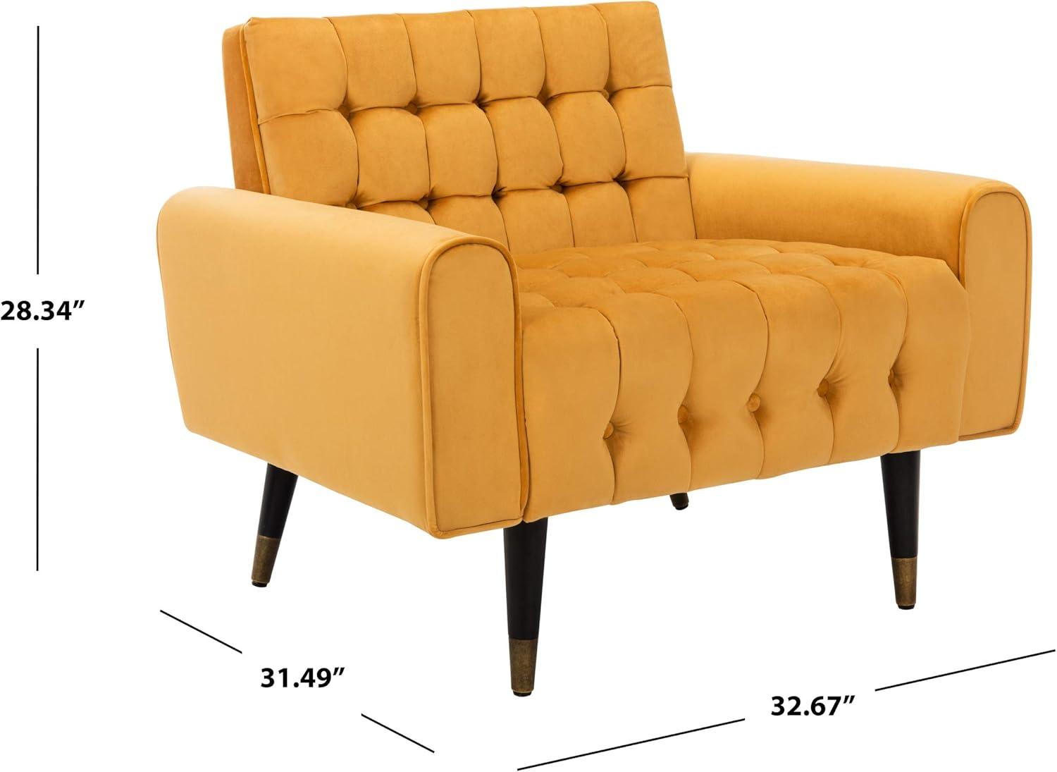 Amaris Tufted Accent Chair - ACH4503 - Marigold/Black - Safavieh