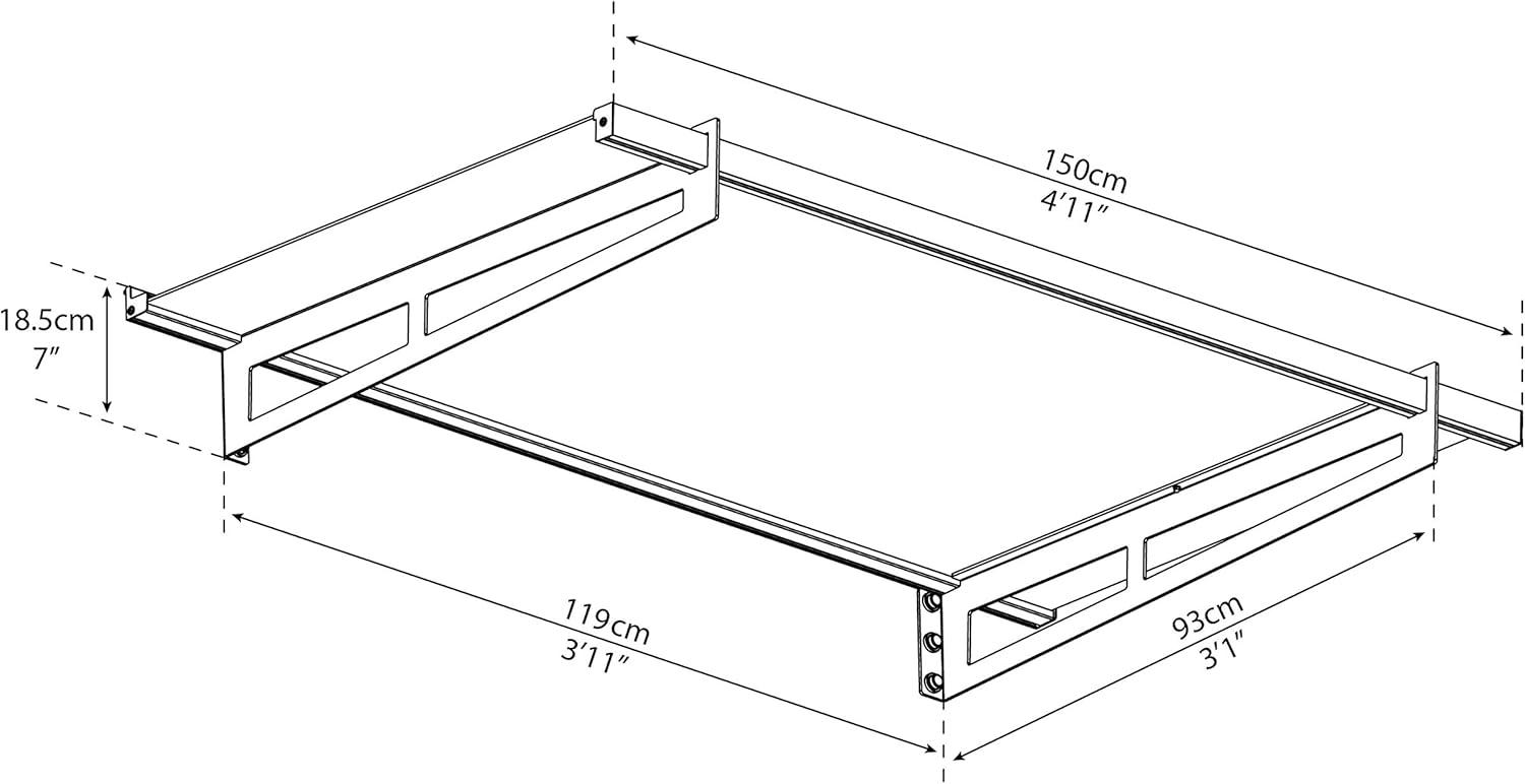 Palram - Canopia Bremen 3' 1" D Acrylic Gray Stationary Slope Door and Window Awning