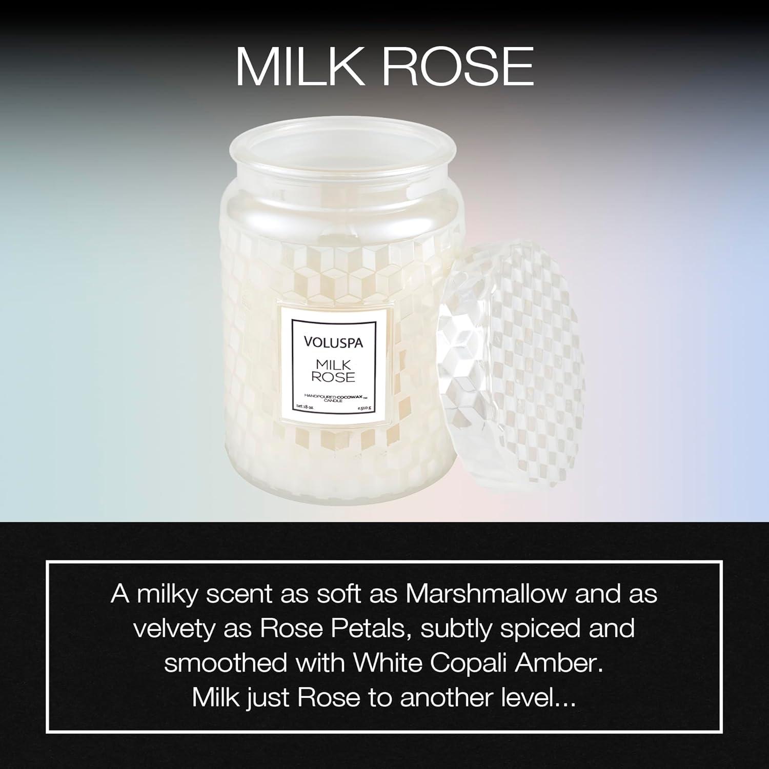 Milk Rose Scented Large Amber Jar Candle