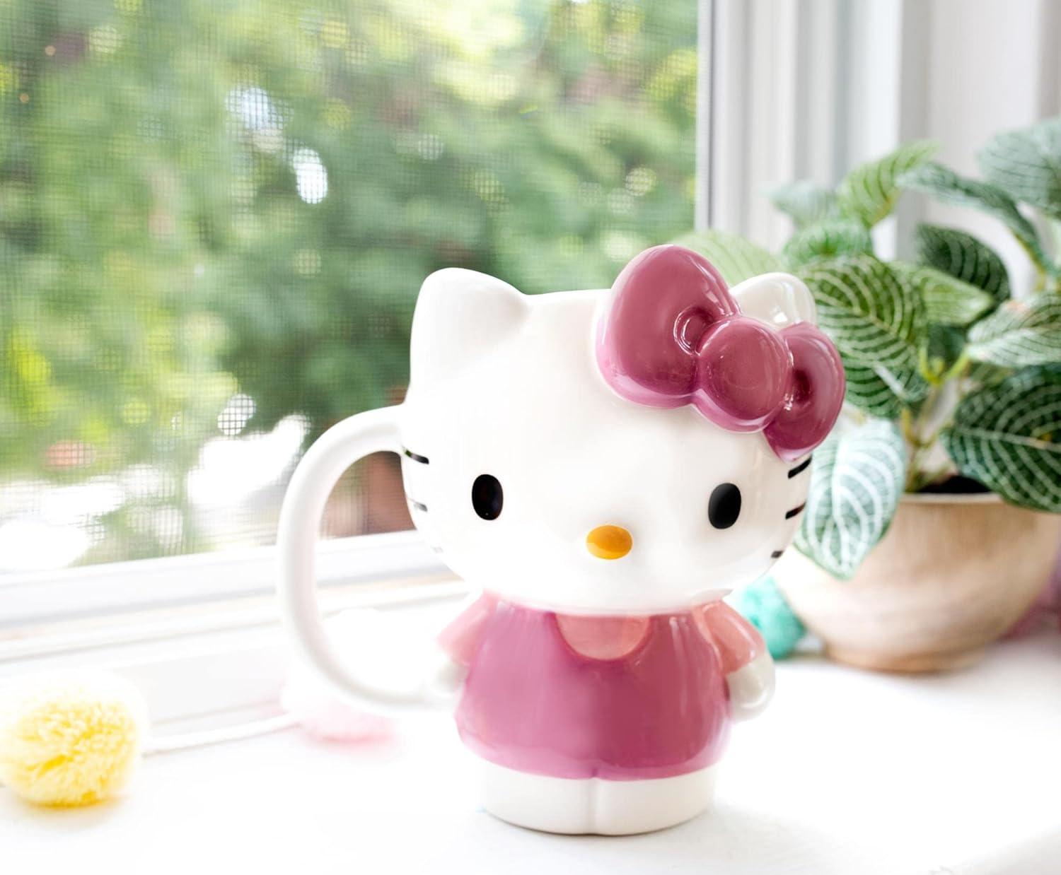 Silver Buffalo Sanrio Hello Kitty 3D Sculpted Ceramic Mug | Holds 20 Ounces