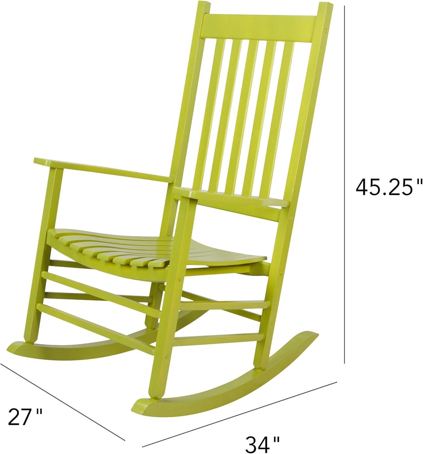 Shine Company 4332 Lime Wood Frame Rocking Chair with Slat Seat