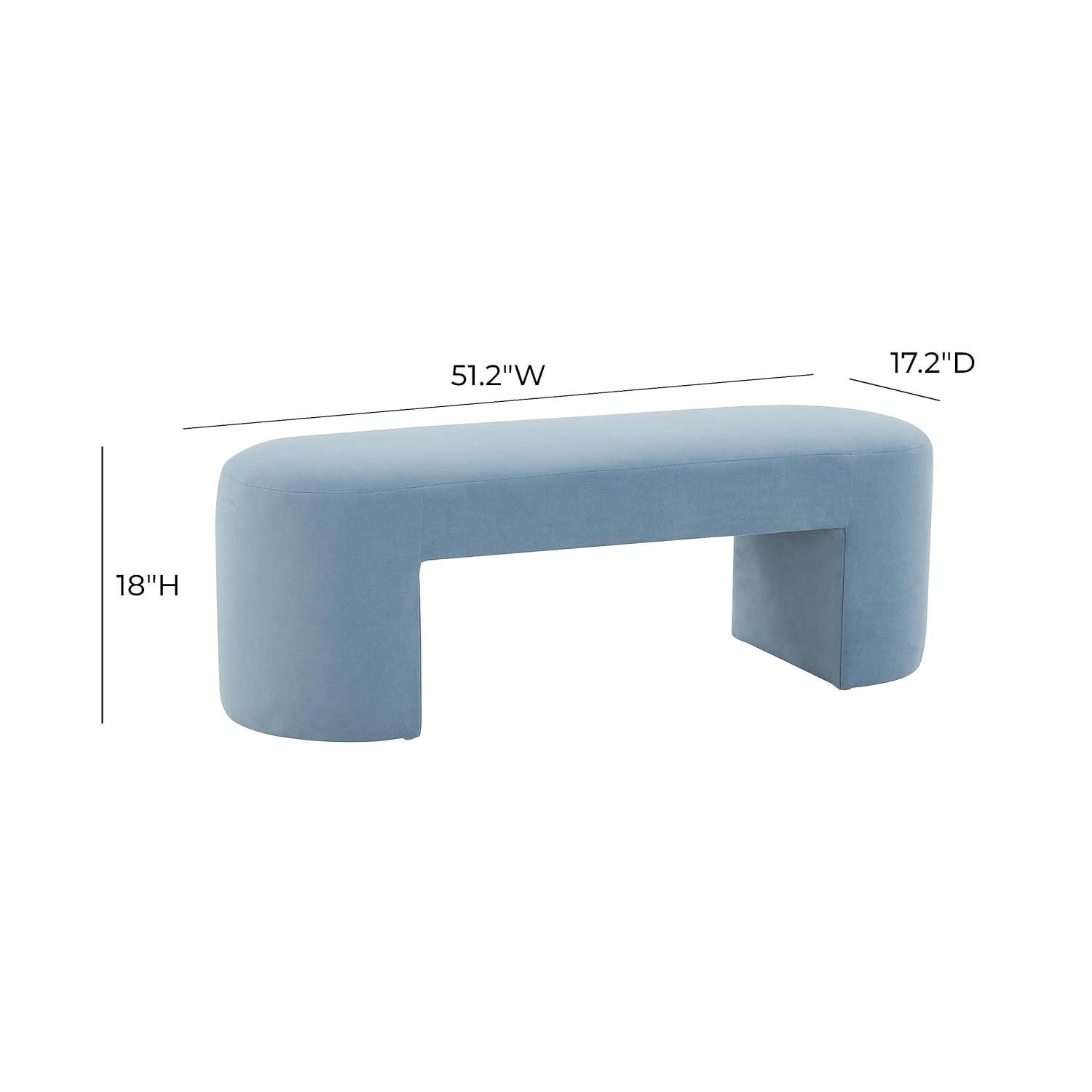 Elena Light Blue Velvet Contemporary Bench