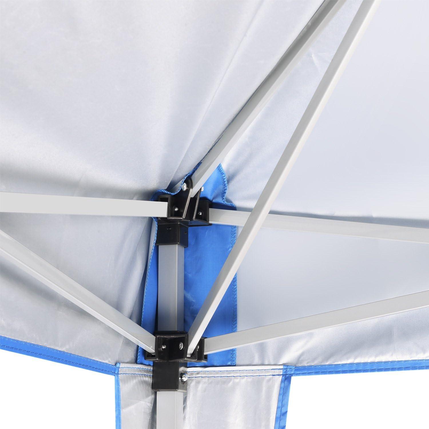 10 x 10 ft Blue Steel Pop-Up Canopy Tent