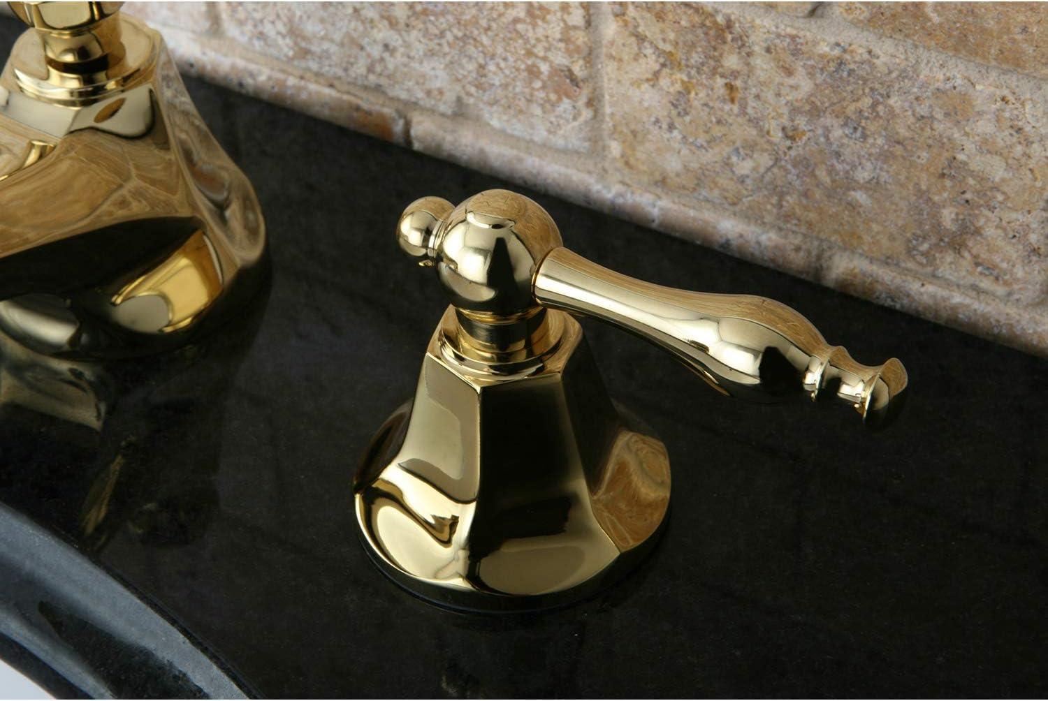 Two Handle 8 in. to 16 in. Widespread Lavatory Faucet with Brass Pop-up - Polished Brass