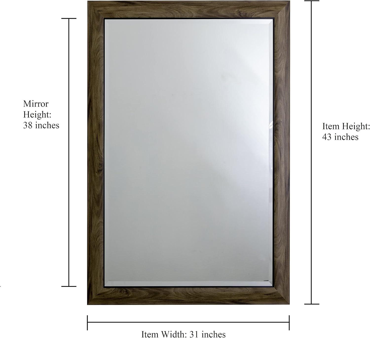 Yosemite MINT011 Home Decor Framed Mirror, Large - Gray & Black