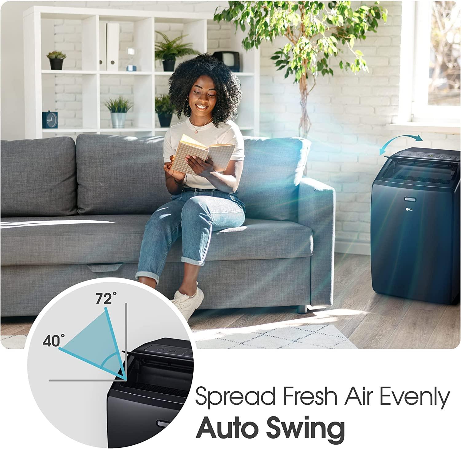 10,000 (DOE) BTU 115-Volt Portable Air Conditioner Cools 450 Sq. Ft. with Dehumidifier and Wi-Fi in Black