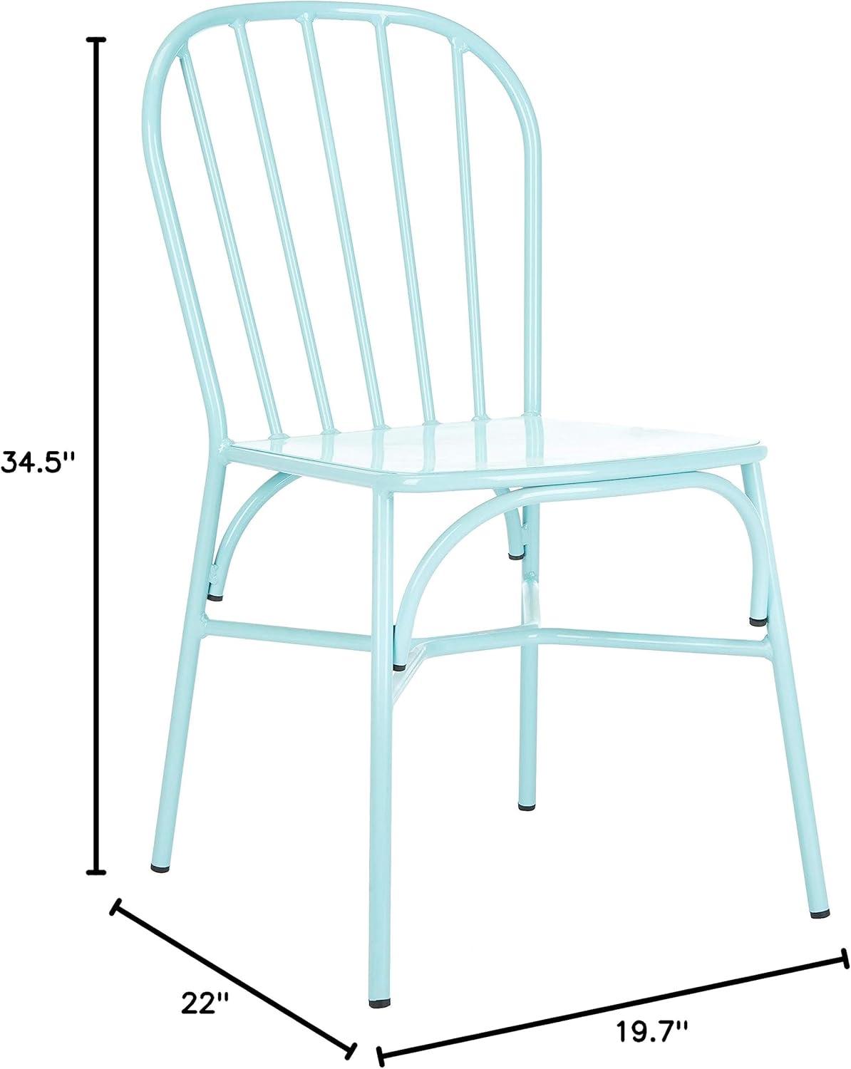 SAFAVIEH Everleigh Outdoor Patio Side Chair, Baby Blue, Set of 2