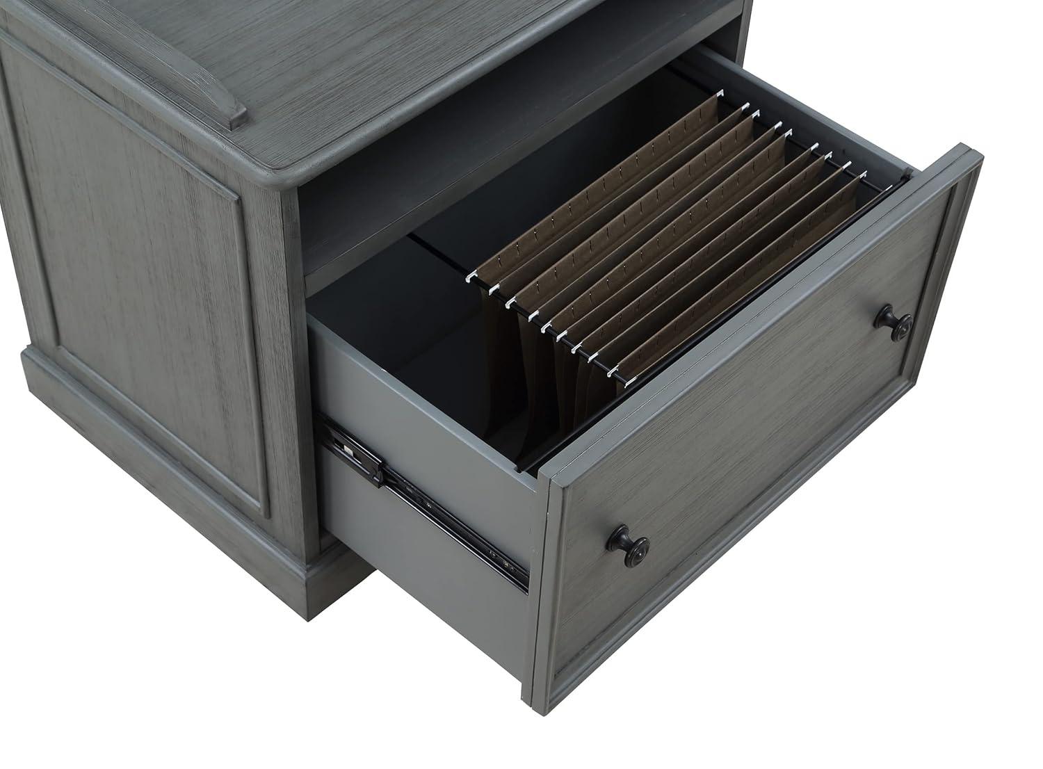 Country Meadows Engineered Wood File Cabinet in Plantation Gray