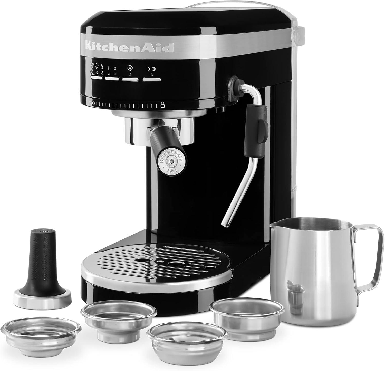 KitchenAid Metal Semi-Automatic Espresso Machine, Onyx Black, KES6503
