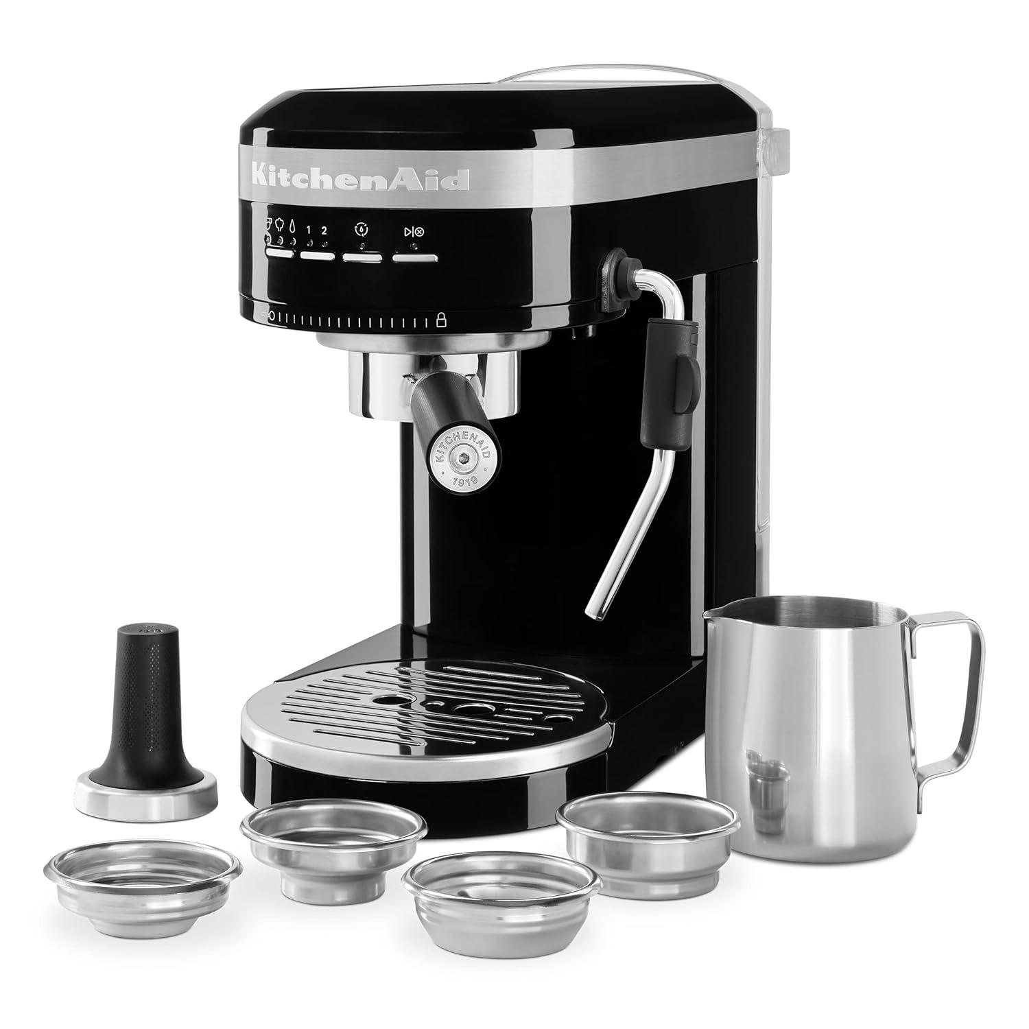 KitchenAid Metal Semi-Automatic Espresso Machine, Onyx Black, KES6503