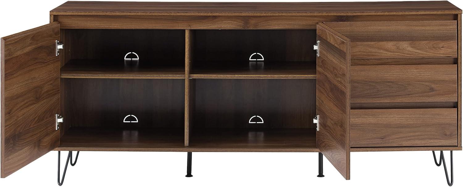 Teagan Brown Oak Mid Century Record Storage Sideboard Cabinet