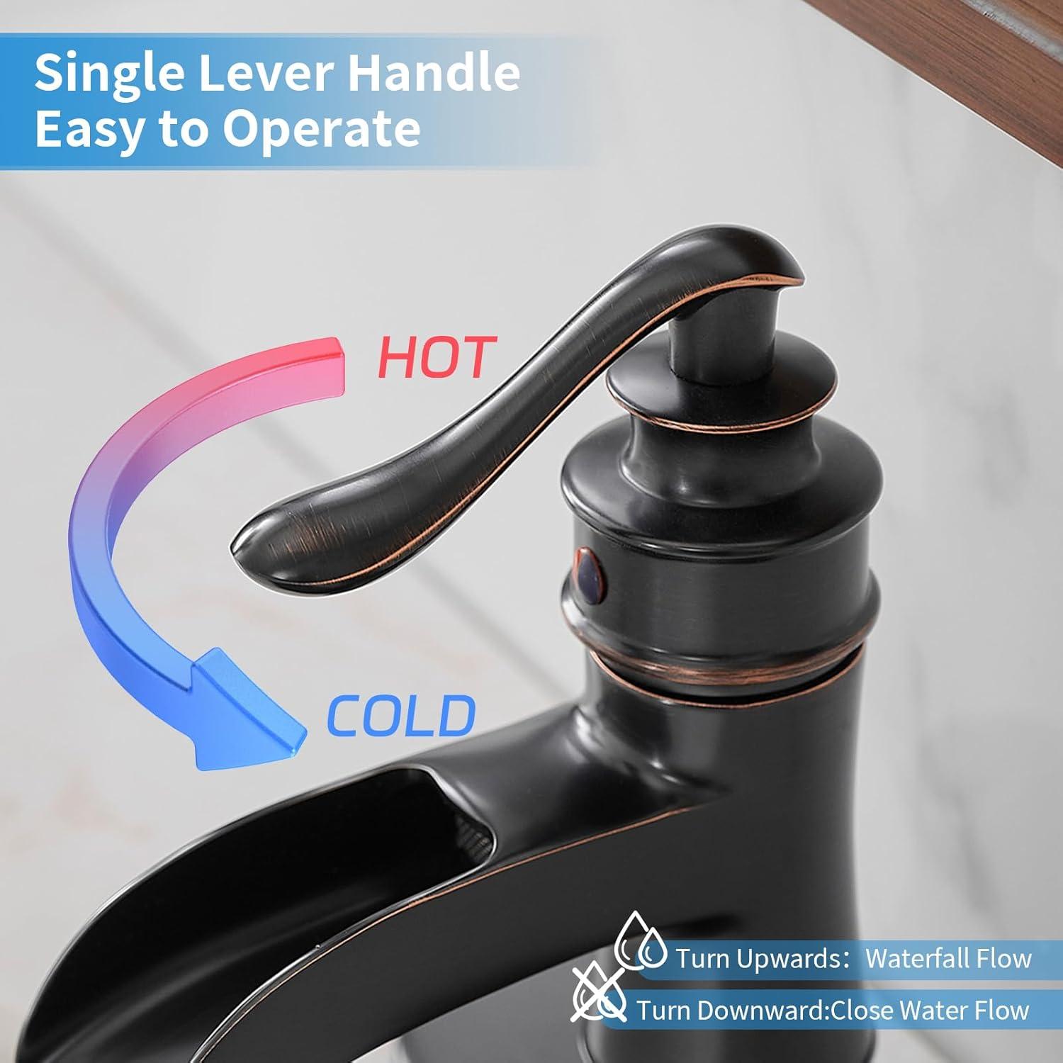 Single-Hole Single-handle Bathroom Faucet with Drain Assembly